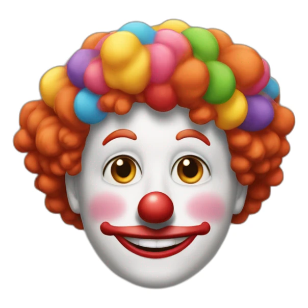 la perruque d'un clown sans sa tete sticker