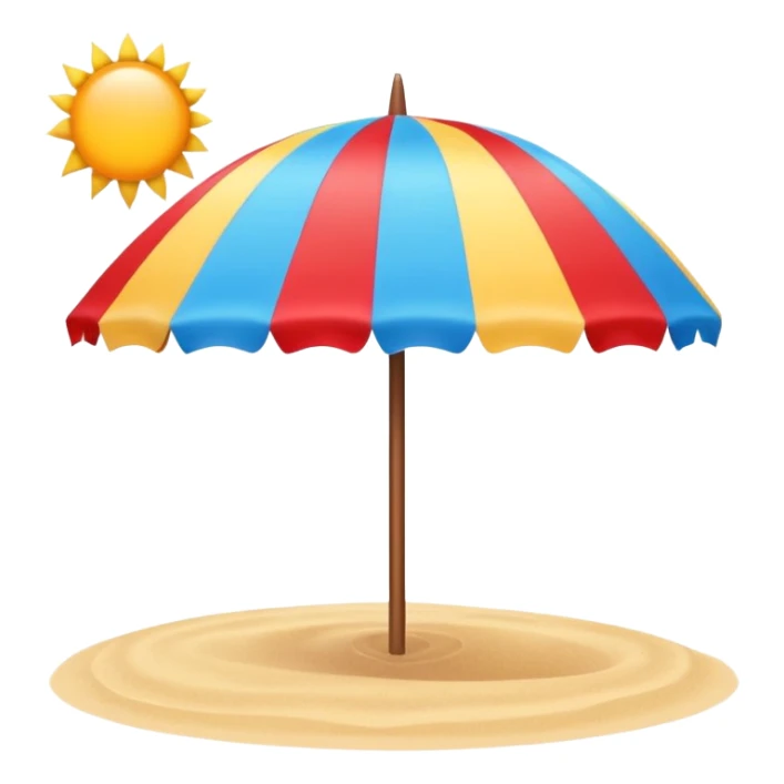 summer beach colorful umbrella, just umbrella sticker