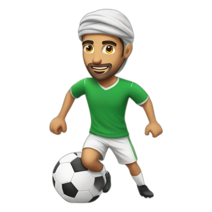 Arab guy playing soccer,  with bull beside him sticker