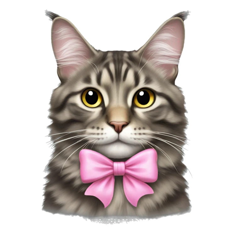 Maine coone with pink bow  sticker