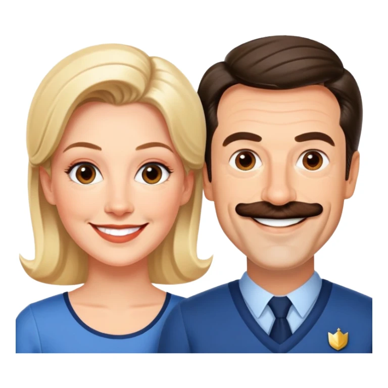 Ted Lasso smiling at Rebecca Welton  sticker