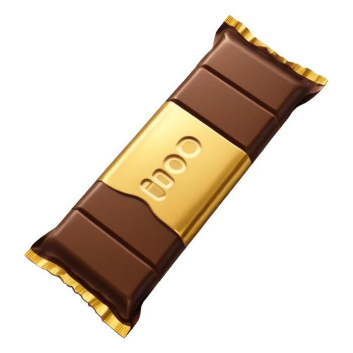 Chocolate Bar, in Half of a Gold Wrapper sticker