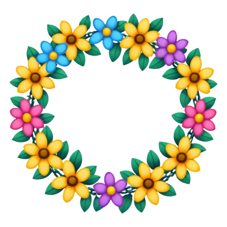 two flower garlands next to each other sticker