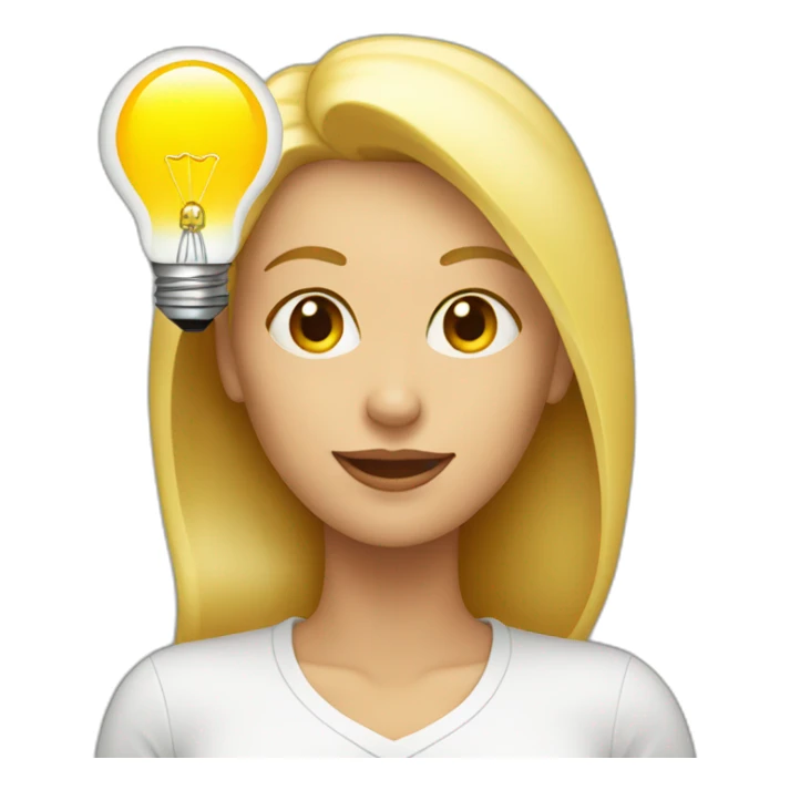 blonde woman with a lightbulb above her head sticker