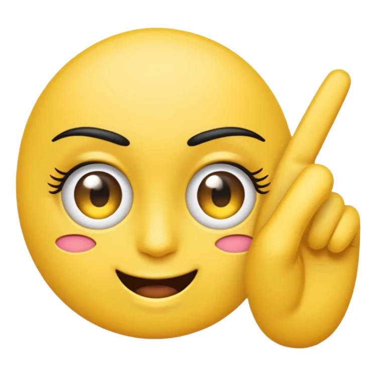 Emoji flipping someone off with lashes on sticker