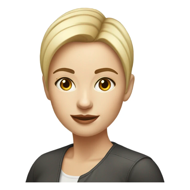 Startup designer with laptop, white girl, short hair sticker