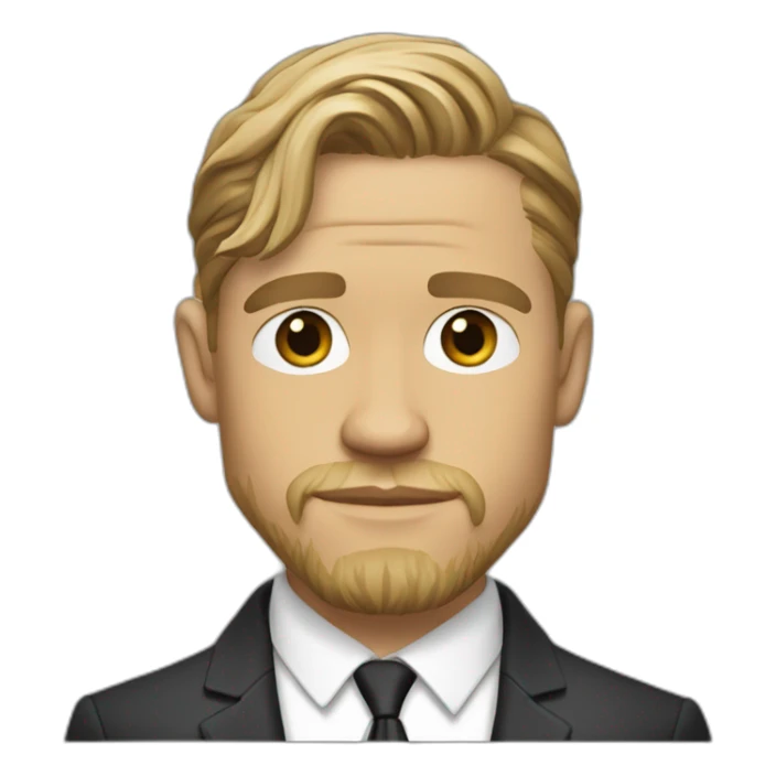 charlie hunnam cartoon wearing suit sticker