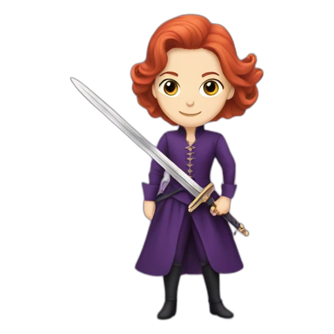 Audrey fleurot in purple with sword sticker
