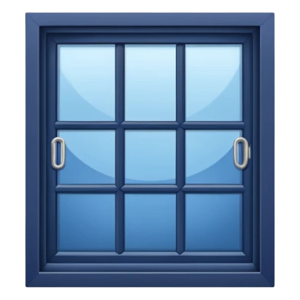 A navy window with handle sticker