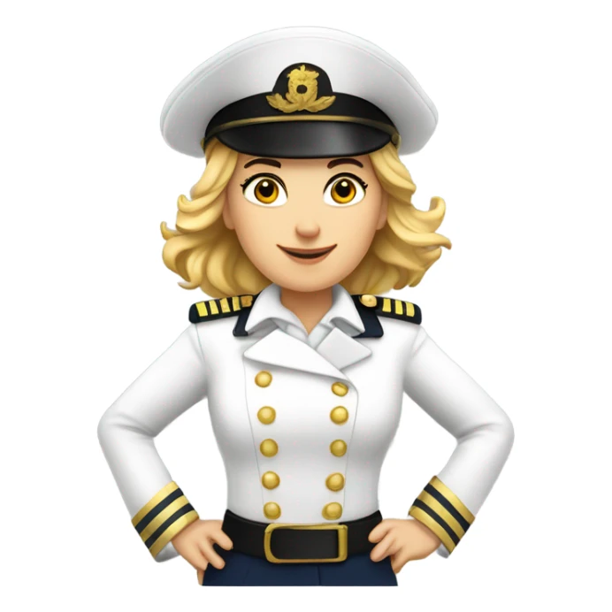 German Ship Captain Woman white Uniform  sticker