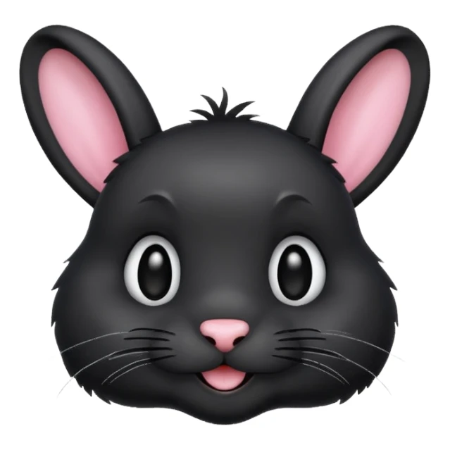 emoji d'une tête de lapin noire qui dit bonjour sticker
