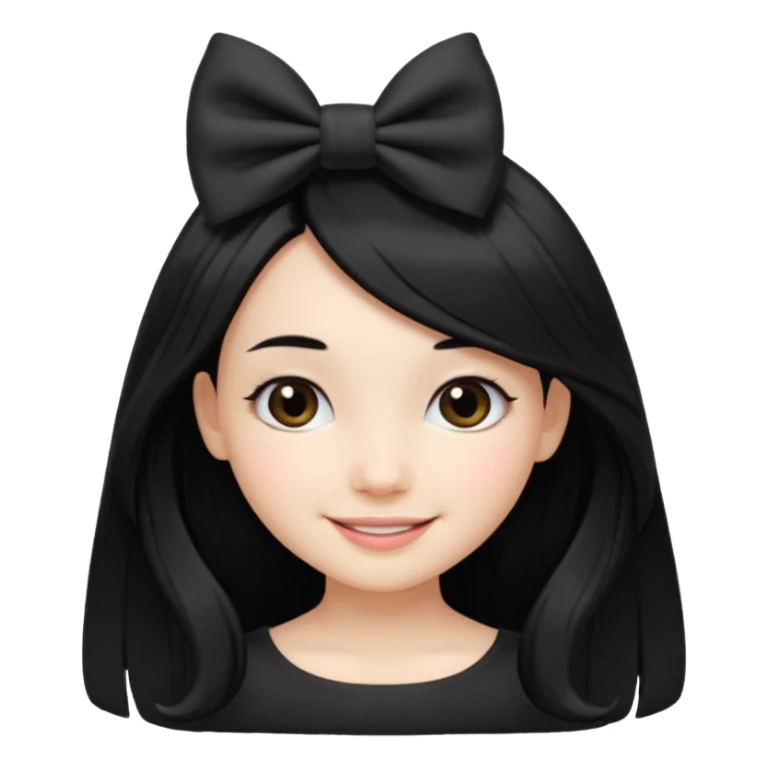 Chica con pelo largo negro con un lazo sticker