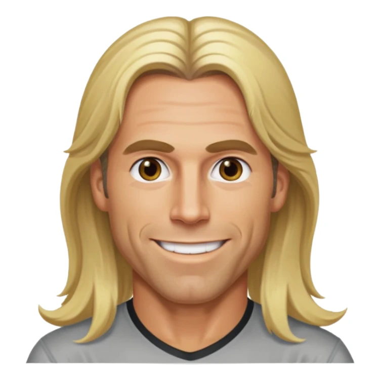 Shawn Michaels with hazel eyes, long blonde hair sticker