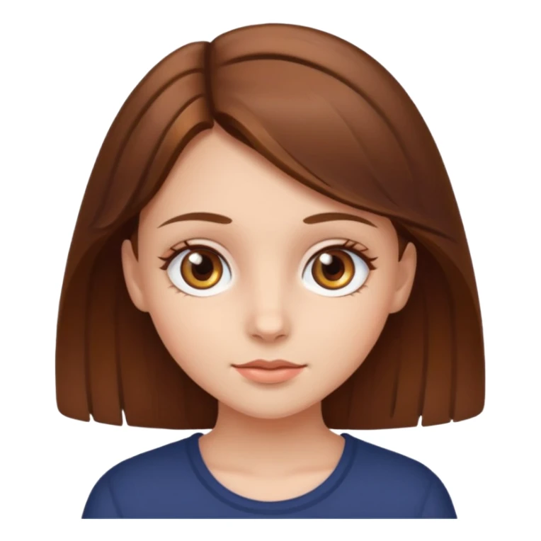 Sweet girl with hazel eyes and brown medium hair  sticker