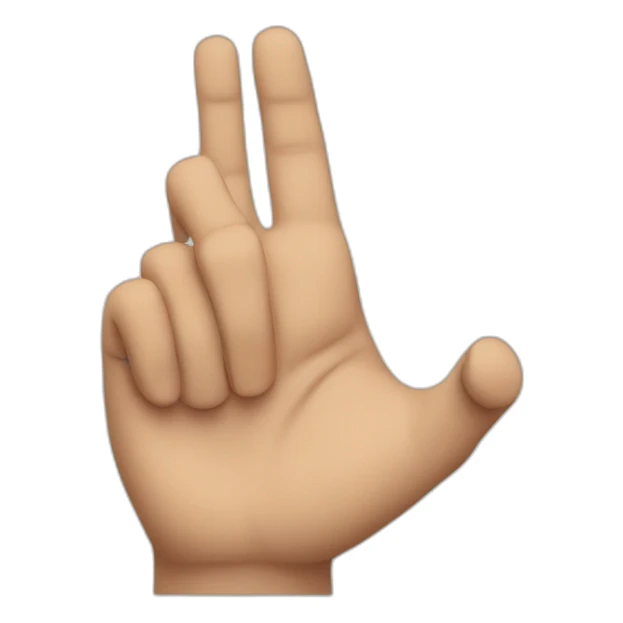 Reversed hand with index and middle finger extended down sticker