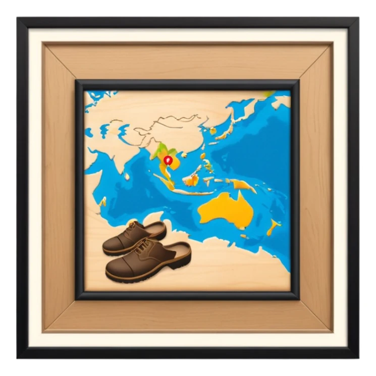 "Forty-two male footsteps moving across a map inside a house." sticker