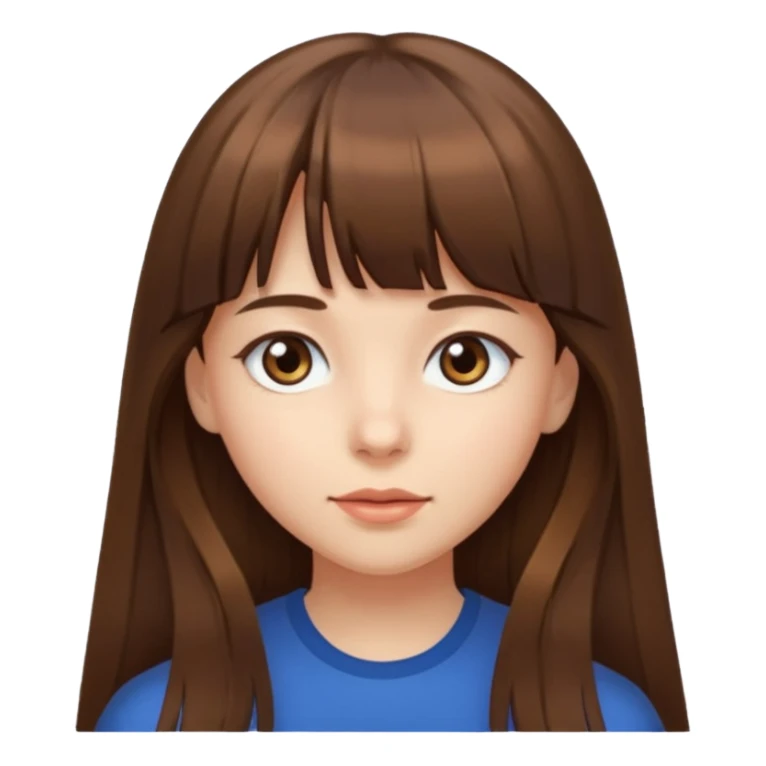 Girl with long hair and bangs sticker