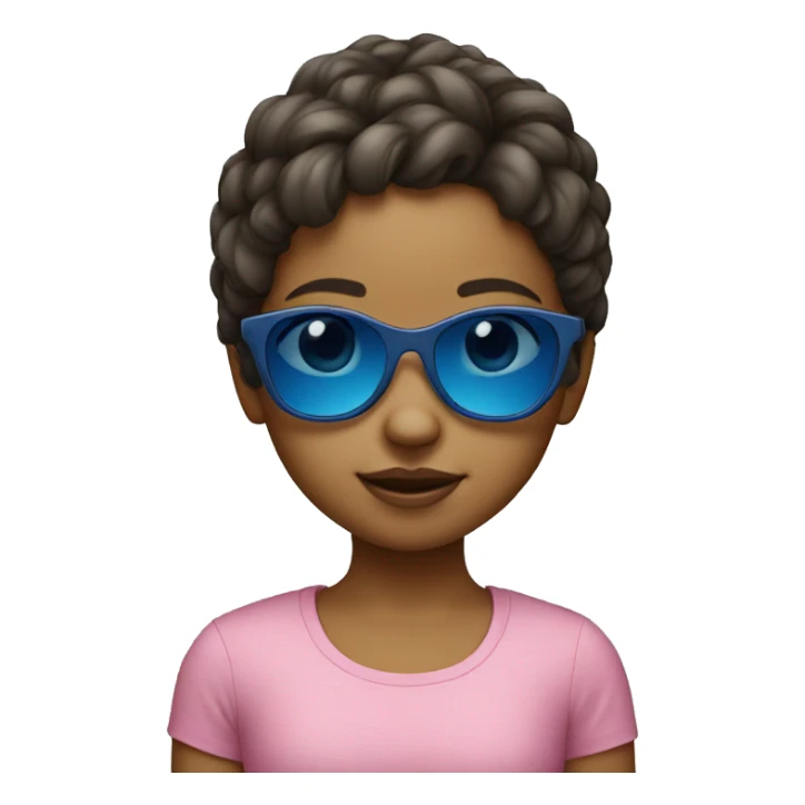 Little girl with blue sunglasses sticker