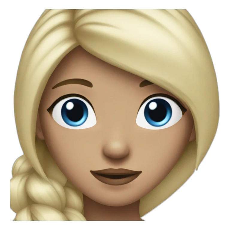 women with pony taill and blue eyes sticker