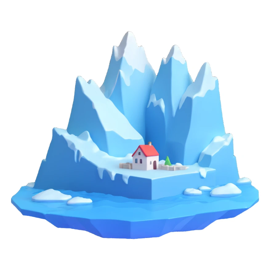 An iceberg, black sticker