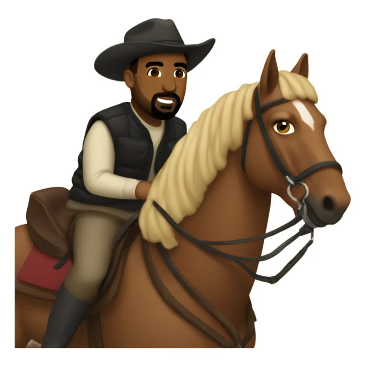 drake and kanye west riding a horse sticker