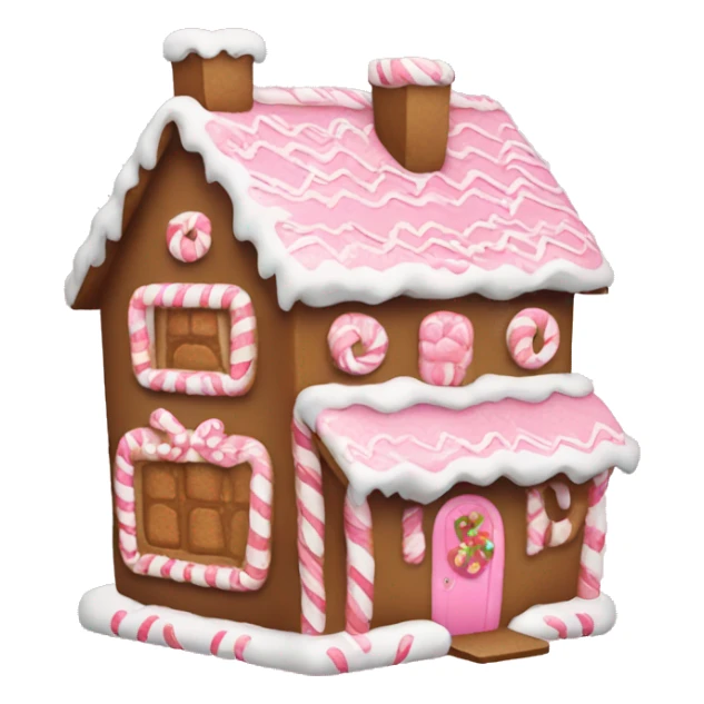 Cute pink Christmas gingerbread house sticker