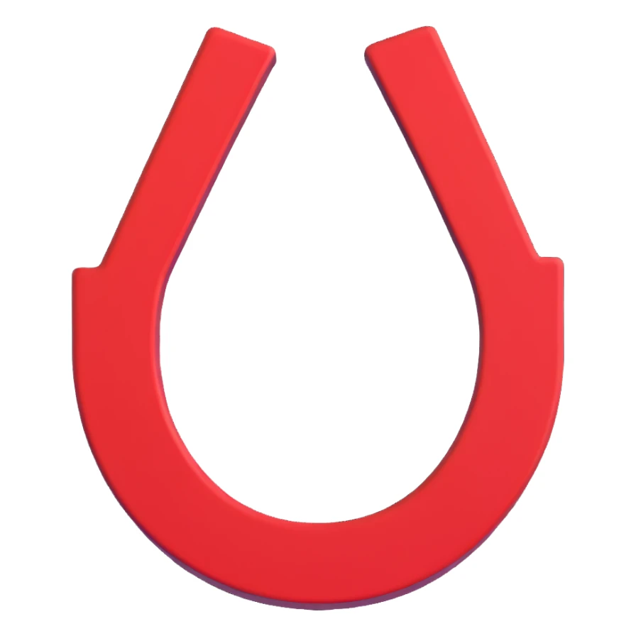 red horseshoe magnet sticker