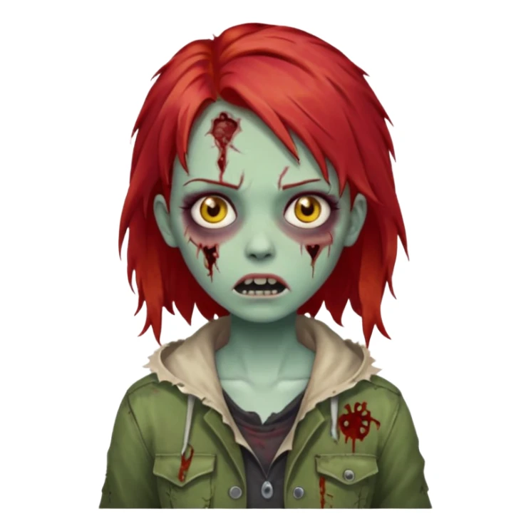 garota zumbi com o cabelo vermelho sticker
