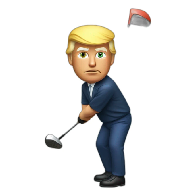 Donald trump swinging a golf club sticker