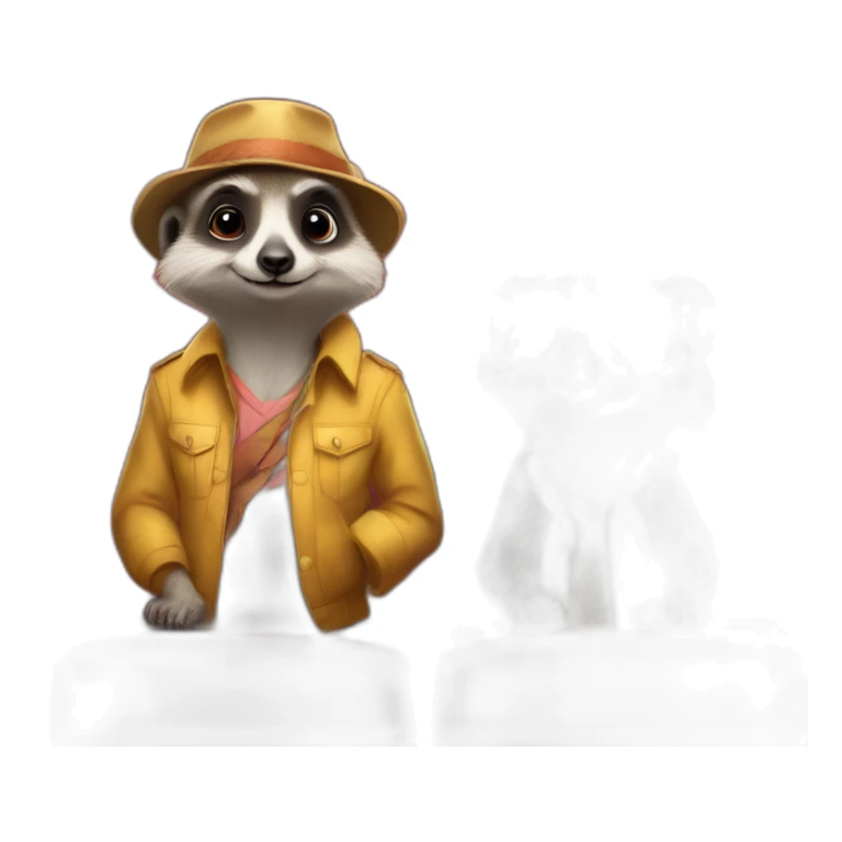 Two meerkats and a wombat at the cinema in clothes sticker