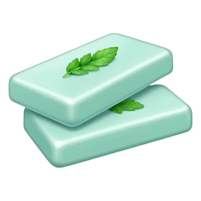 White mint-flavored chewing gum sticker