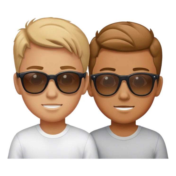 boys in sunglasses indoors BYU sticker