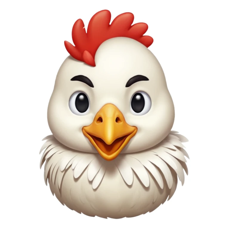 Crie a imagem de uma galinha sorridente sticker