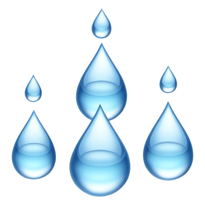 3 water droplets stack on top of each other vertically with two water droplets on the sides; 5 droplets total sticker