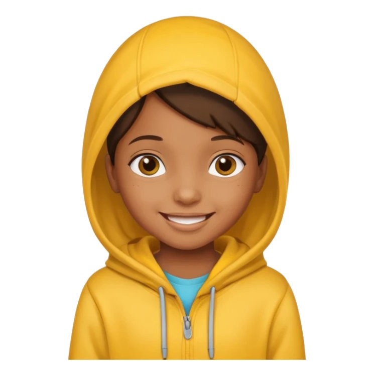 brown girl kid in yellow hoodie sticker