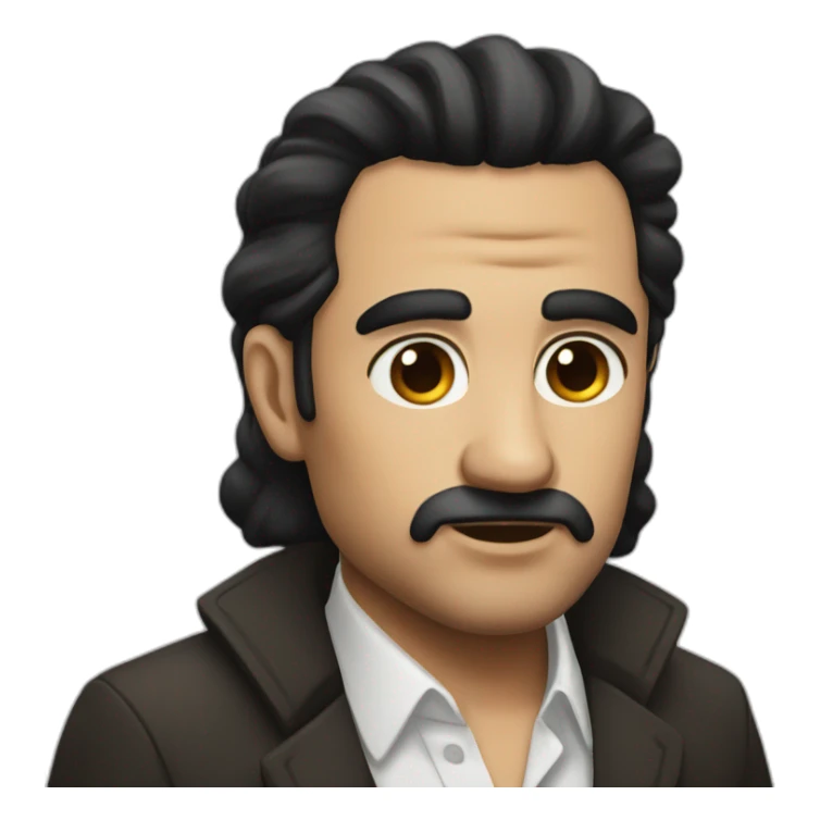 jose the god father with black hair and brown eyes sticker