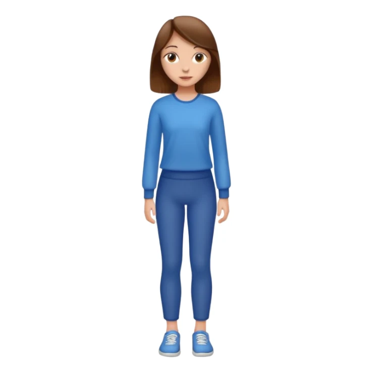 fille  en entier cheveux bruns tres long et lisse sticker