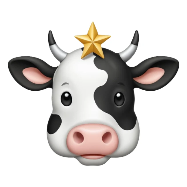 a cow thats shaped like a star sticker