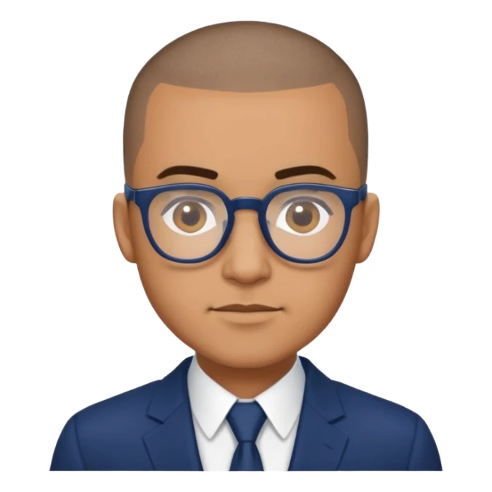 Buzz cut Latino with glasses and dark blue suit  sticker