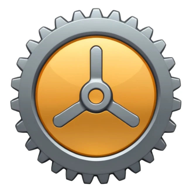 settings gear icon for site navigation. just one gear sticker