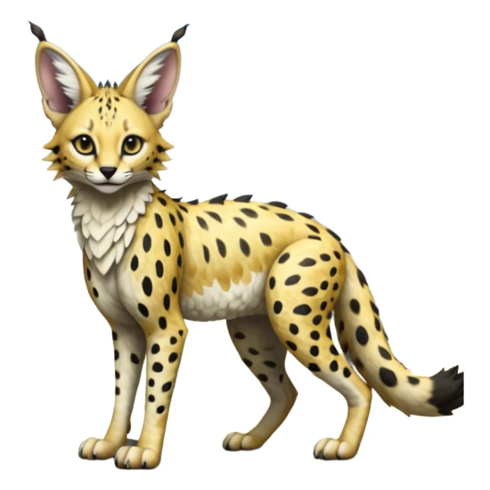 Epic scaled scaley complex detailed realistic aesthetic-scenic-Fakémon-Trico-Sergal-Serval-Vernid-creature sticker
