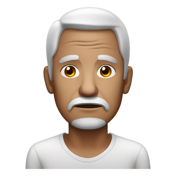 sad old man with edium brow tone skin sticker