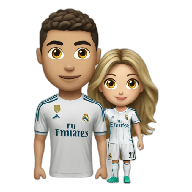 Ronaldo with real madrid shirt with georgina sticker