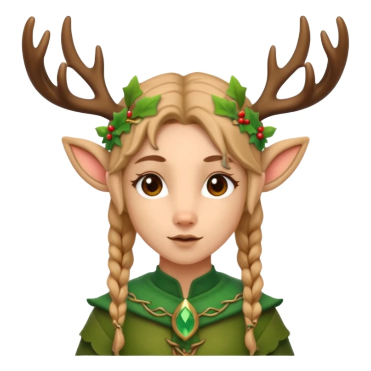Cute Druid human like fawn with elf ears sticker