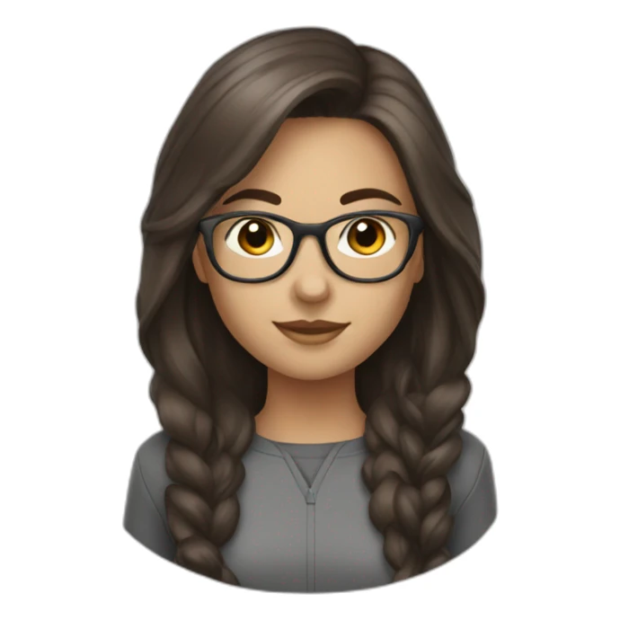 brunette with bid brown and grey glasses sticker