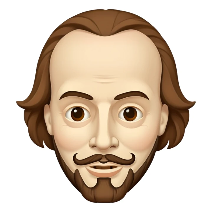 Shakespeare with theatrical comedy and tragedy masks sticker