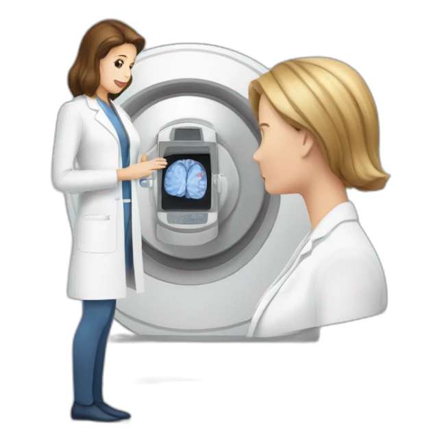 Posh-Radiologist-performing-breast-mri-to-woman sticker