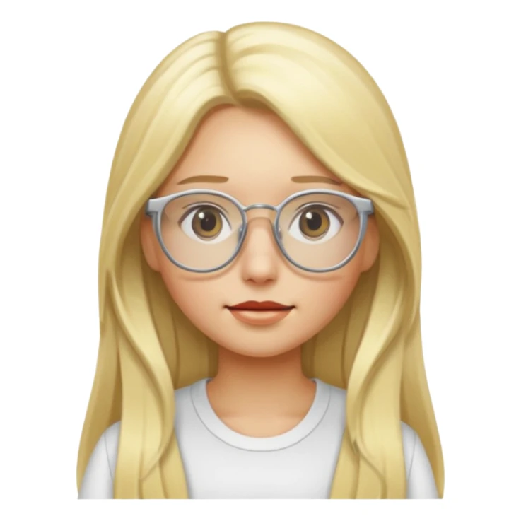 blonde girl with long hair and white glasses sticker