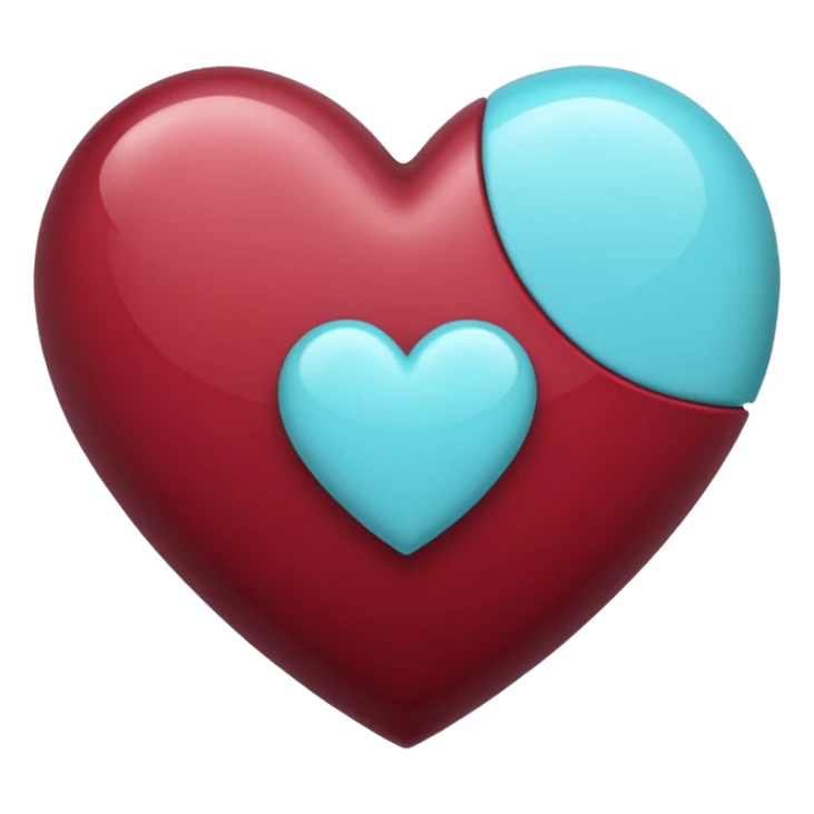 I need a heart with teal, maroon, and light blue in it. sticker