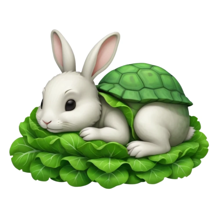  lapin qui dort et la tortu qui mange de la letu sticker